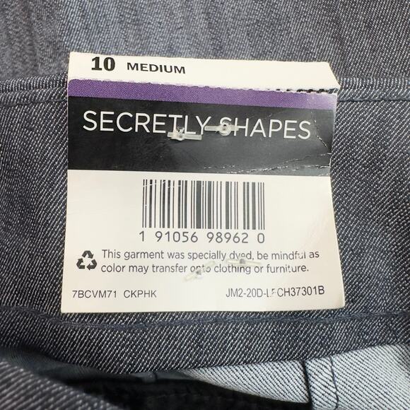 Lee Mid Rise Straight Leg Stretchy Shaping Pants WMNS 10M Gray Regular Fit Work - Picture 3 of 11